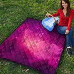 Purple Nebula Cloud Galaxy Space Print Quilt