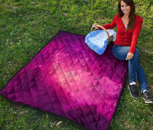 Purple Nebula Cloud Galaxy Space Print Quilt