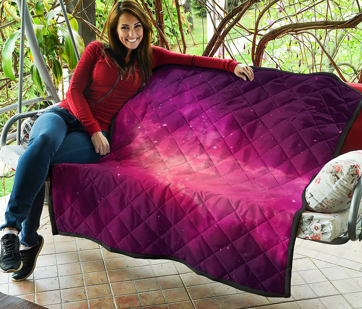 Purple Nebula Cloud Galaxy Space Print Quilt