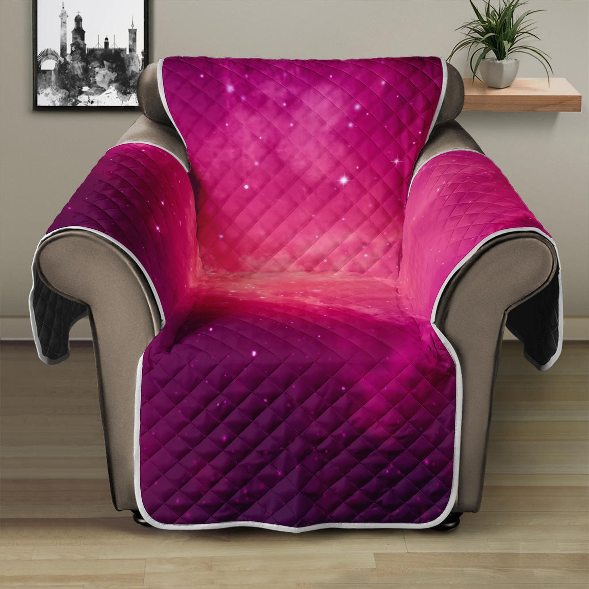 Purple Nebula Cloud Galaxy Space Print Recliner Protector