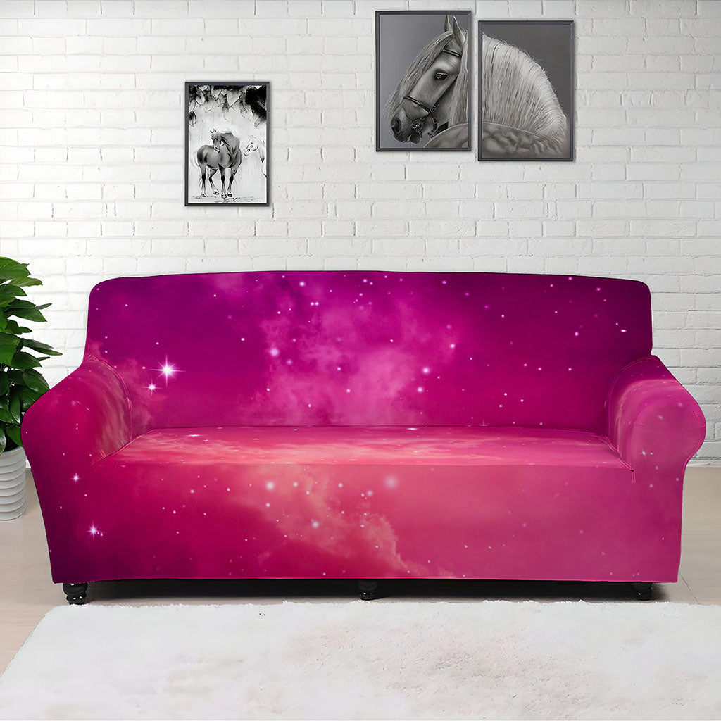 Purple Nebula Cloud Galaxy Space Print Sofa Cover