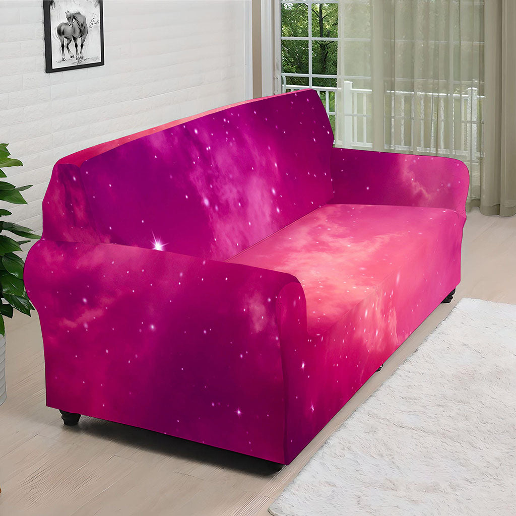 Purple Nebula Cloud Galaxy Space Print Sofa Cover