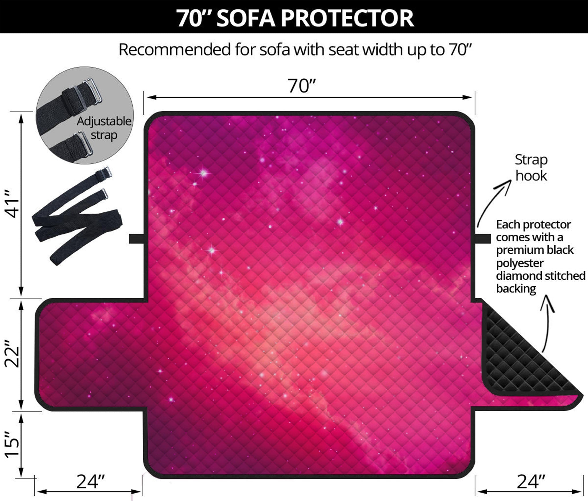 Purple Nebula Cloud Galaxy Space Print Sofa Protector