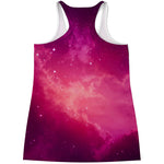 Purple Nebula Cloud Galaxy Space Print Women's Racerback Tank Top