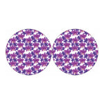 Purple Orchid Flower Pattern Print Car Coasters