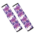 Purple Orchid Flower Pattern Print Car Seat Belt Covers