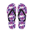 Purple Orchid Flower Pattern Print Flip Flops