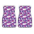 Purple Orchid Flower Pattern Print Front Car Floor Mats