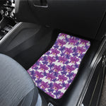 Purple Orchid Flower Pattern Print Front Car Floor Mats