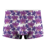 Purple Orchid Flower Pattern Print Men's Boxer Briefs