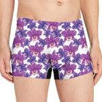 Purple Orchid Flower Pattern Print Men's Boxer Briefs