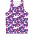 Purple Orchid Flower Pattern Print Men's Tank Top