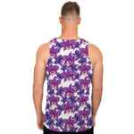 Purple Orchid Flower Pattern Print Men's Tank Top