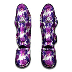 Purple Orchid Flower Pattern Print Muay Thai Shin Guard
