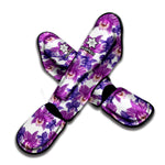 Purple Orchid Flower Pattern Print Muay Thai Shin Guard