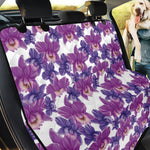 Purple Orchid Flower Pattern Print Pet Car Back Seat Cover