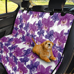 Purple Orchid Flower Pattern Print Pet Car Back Seat Cover