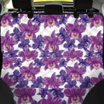 Purple Orchid Flower Pattern Print Pet Car Back Seat Cover