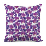 Purple Orchid Flower Pattern Print Pillow Cover