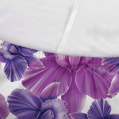 Purple Orchid Flower Pattern Print Sofa Cover
