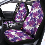 Purple Orchid Flower Pattern Print Universal Fit Car Seat Covers