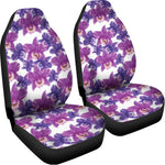 Purple Orchid Flower Pattern Print Universal Fit Car Seat Covers