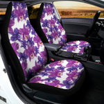 Purple Orchid Flower Pattern Print Universal Fit Car Seat Covers