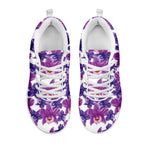 Purple Orchid Flower Pattern Print White Sneakers