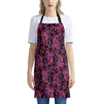 Purple Paisley Pattern Print Apron