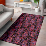 Purple Paisley Pattern Print Area Rug
