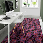 Purple Paisley Pattern Print Area Rug