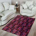Purple Paisley Pattern Print Area Rug