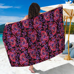 Purple Paisley Pattern Print Beach Sarong Wrap