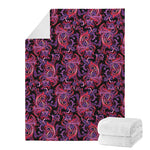 Purple Paisley Pattern Print Blanket