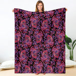 Purple Paisley Pattern Print Blanket