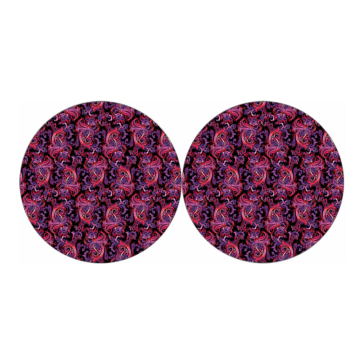 Purple Paisley Pattern Print Car Coasters