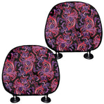 Purple Paisley Pattern Print Car Headrest Covers