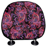 Purple Paisley Pattern Print Car Headrest Covers