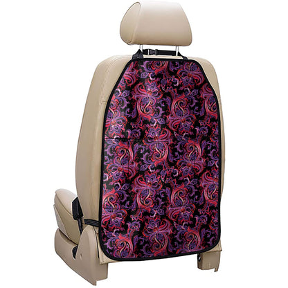 Purple Paisley Pattern Print Car Seat Organizers