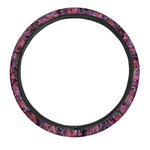 Purple Paisley Pattern Print Car Steering Wheel Cover