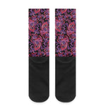 Purple Paisley Pattern Print Crew Socks