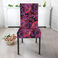 Purple Paisley Pattern Print Dining Chair Slipcover