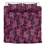 Purple Paisley Pattern Print Duvet Cover Bedding Set