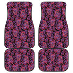 Purple Paisley Pattern Print Front and Back Car Floor Mats