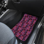 Purple Paisley Pattern Print Front and Back Car Floor Mats