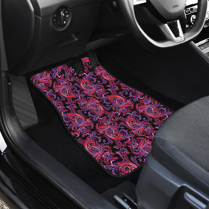 Purple Paisley Pattern Print Front Car Floor Mats