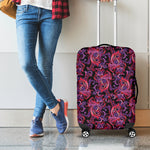 Purple Paisley Pattern Print Luggage Cover