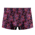Purple Paisley Pattern Print Men's Boxer Briefs