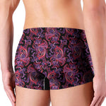 Purple Paisley Pattern Print Men's Boxer Briefs