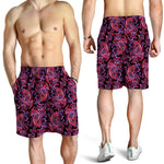 Purple Paisley Pattern Print Men's Shorts